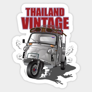 Thailand vintage steel car frog tuk-tuk in Trang southern Thailand Sticker